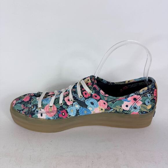 Keds x Rifle Paper Co. Triple Kick Garden Party Sneakers Womens 10 Navy Multi - Picture 6 of 10